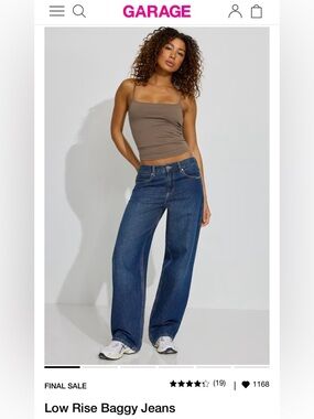 Garage Low-Rise Baggy Jeans in Dark Blue